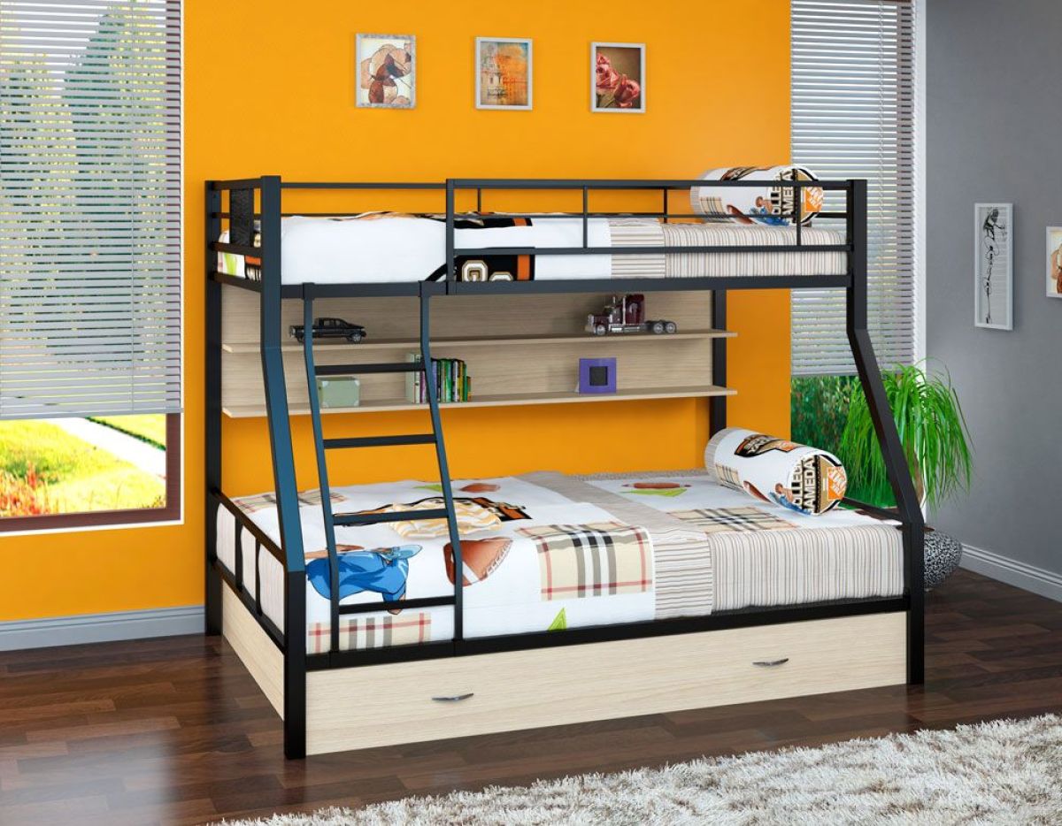 Кровать двухъярусная «Гранада-1ПЯ» с ящиком и полкой | фото 3