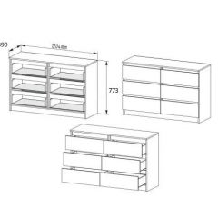 МОРИ МК1206 (МК1200.6) Комод 6 ящиков (белый) | фото 2