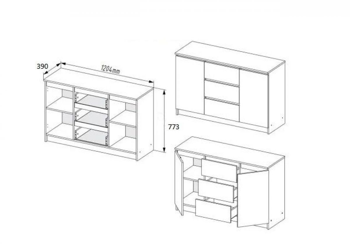 МОРИ МК1203 (МК1200.3) Комод (белый) | фото 3