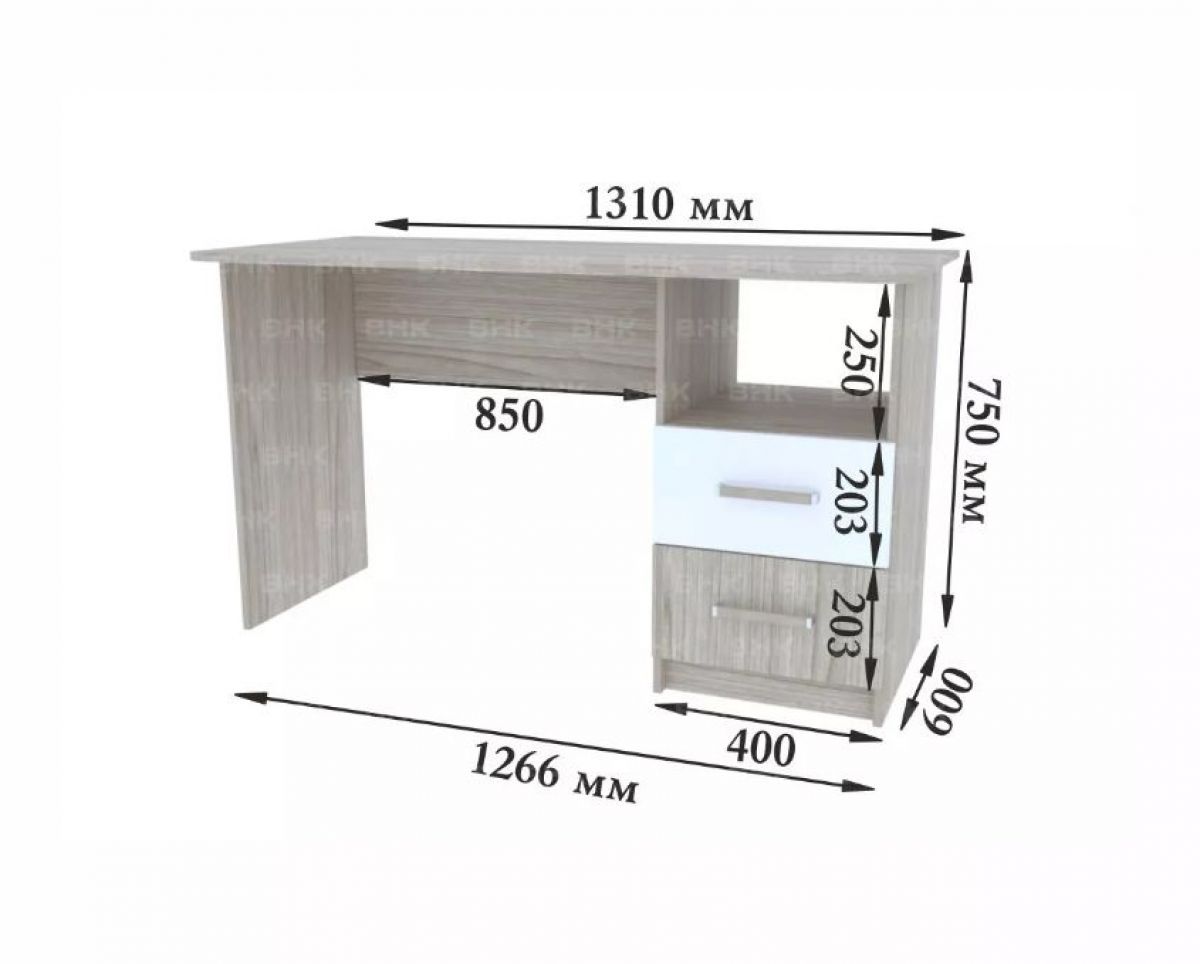 Стол подростковая Антилия (Дуб Крафт белый/Белый глянец) | фото 4