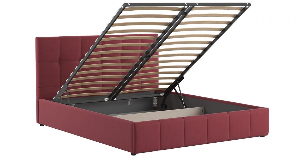 Кровать двойная Хлоя 160 + ортопед + ПМ + дно (арт. Макс 325 (ягодный)) | фото 3