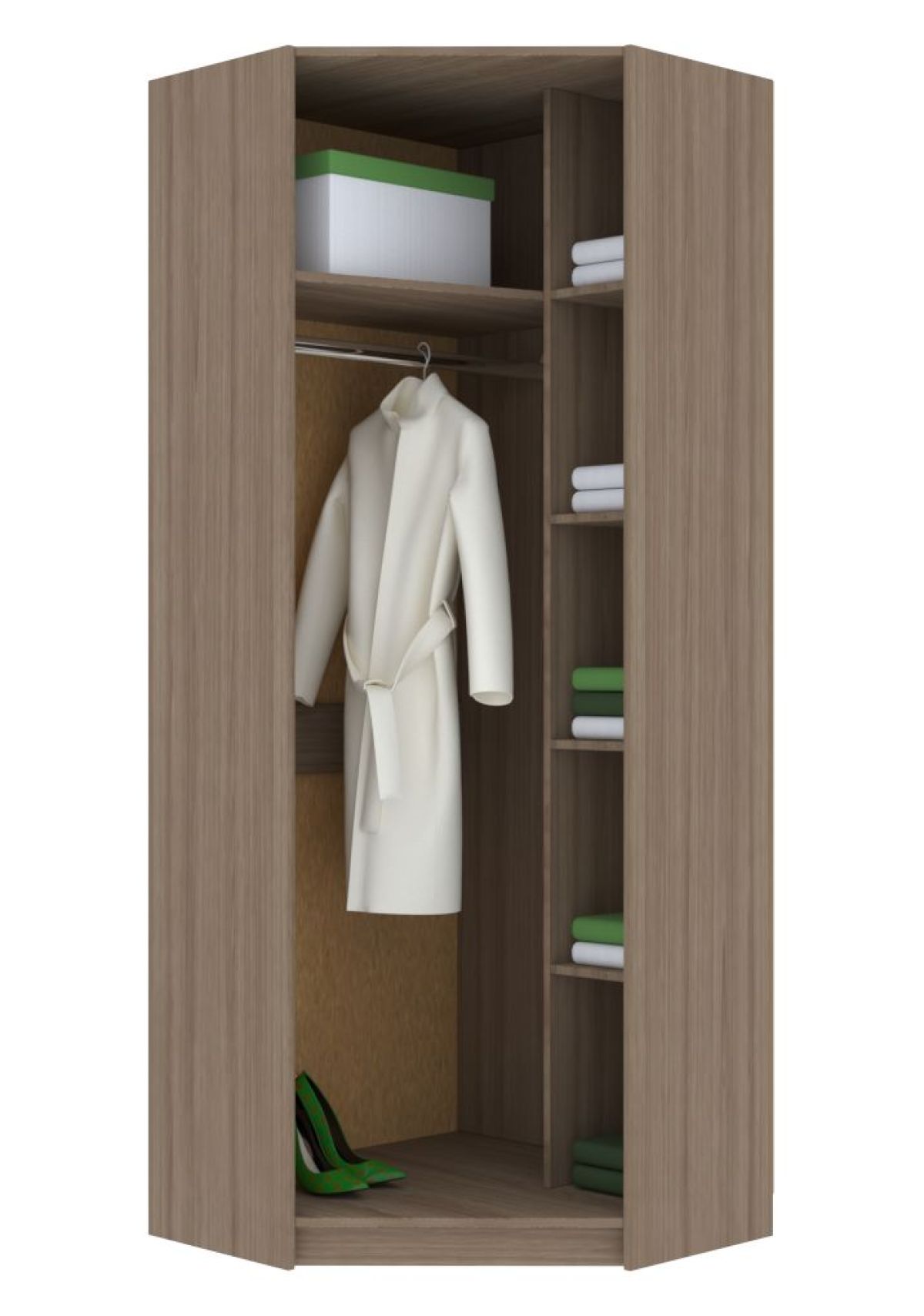 Прихожая Марица Угловой Шкаф с зеркалом (ЯШ темный/ светлый) | фото 2