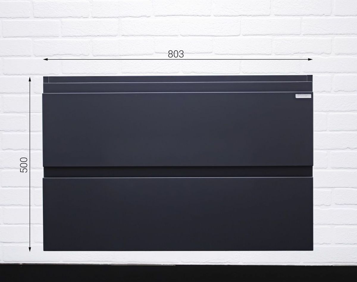 Тумба подвесная под умывальник "Moduo 80" Graffo графит матовый В2 Домино (DGr2101T) | фото 3