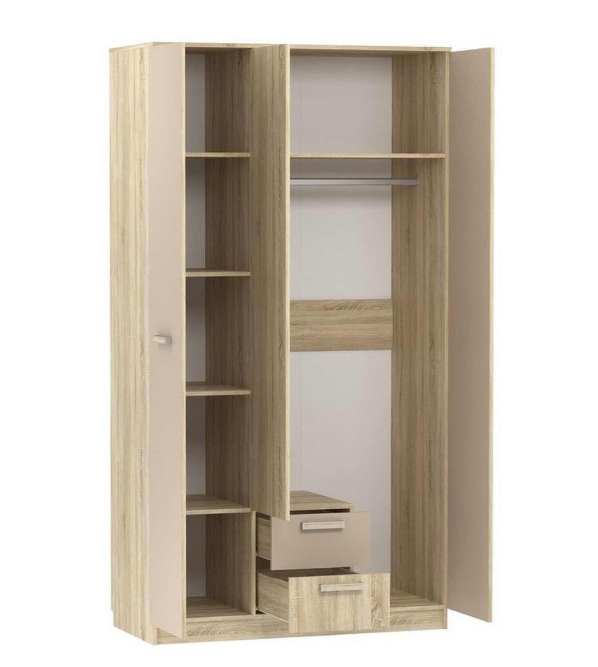 Детская Акварель Шкаф комбинированный НМ 013.08-01 М1 (Капучино/Дуб Сонома) | фото 2