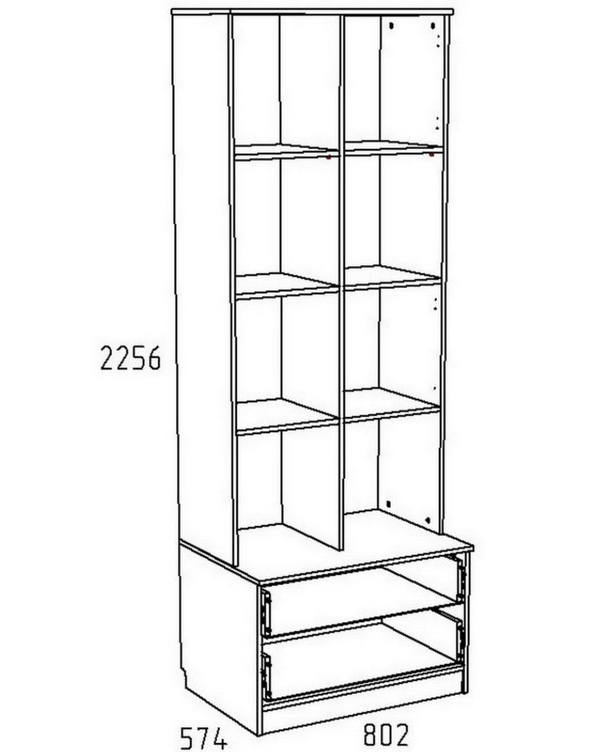 Детская Акварель Шкаф комбинированный НМ 013.10 М (Капучино/Дуб Сонома) | фото 3