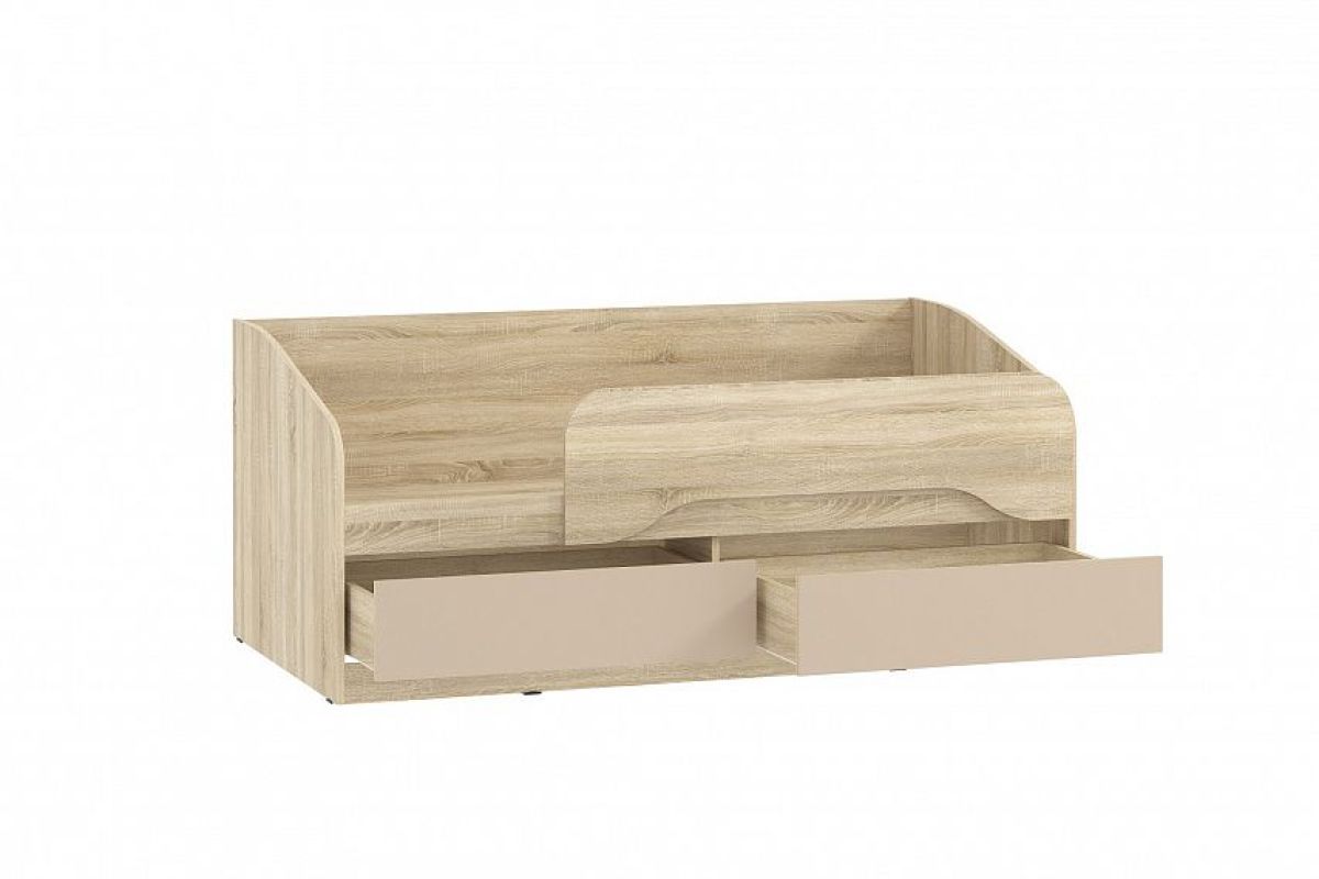 Детская Акварель Кровать 800х1600 с основанием ЛДСП НМ 041.54 (Капучино/Дуб Сонома) | фото 2