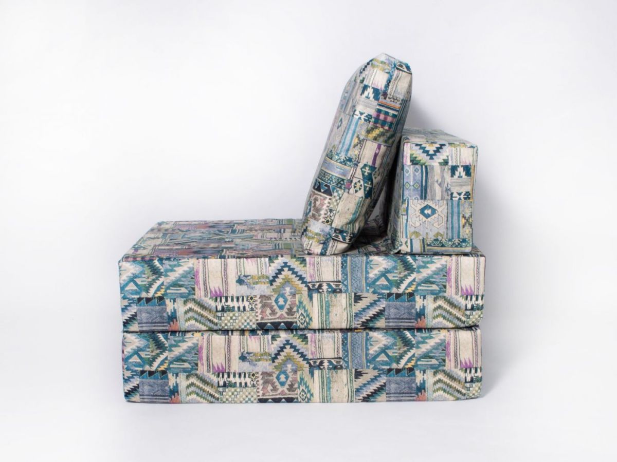 Кресло-кровать-пуф бескаркасное Окта (Велюр принт 2) | фото 8