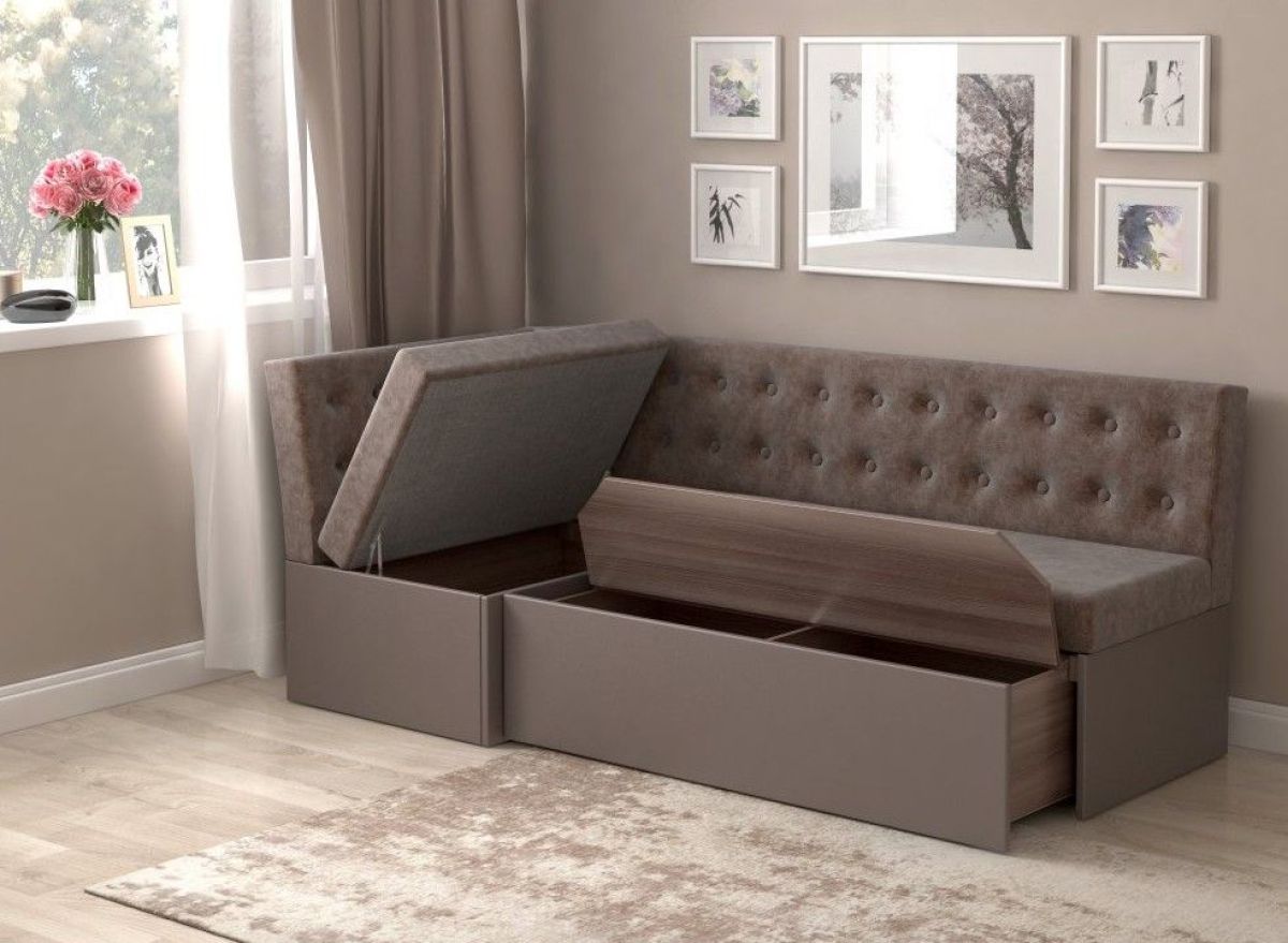 Скамья угловая "Олимп" с местами для хранения и спальным местом | фото 3