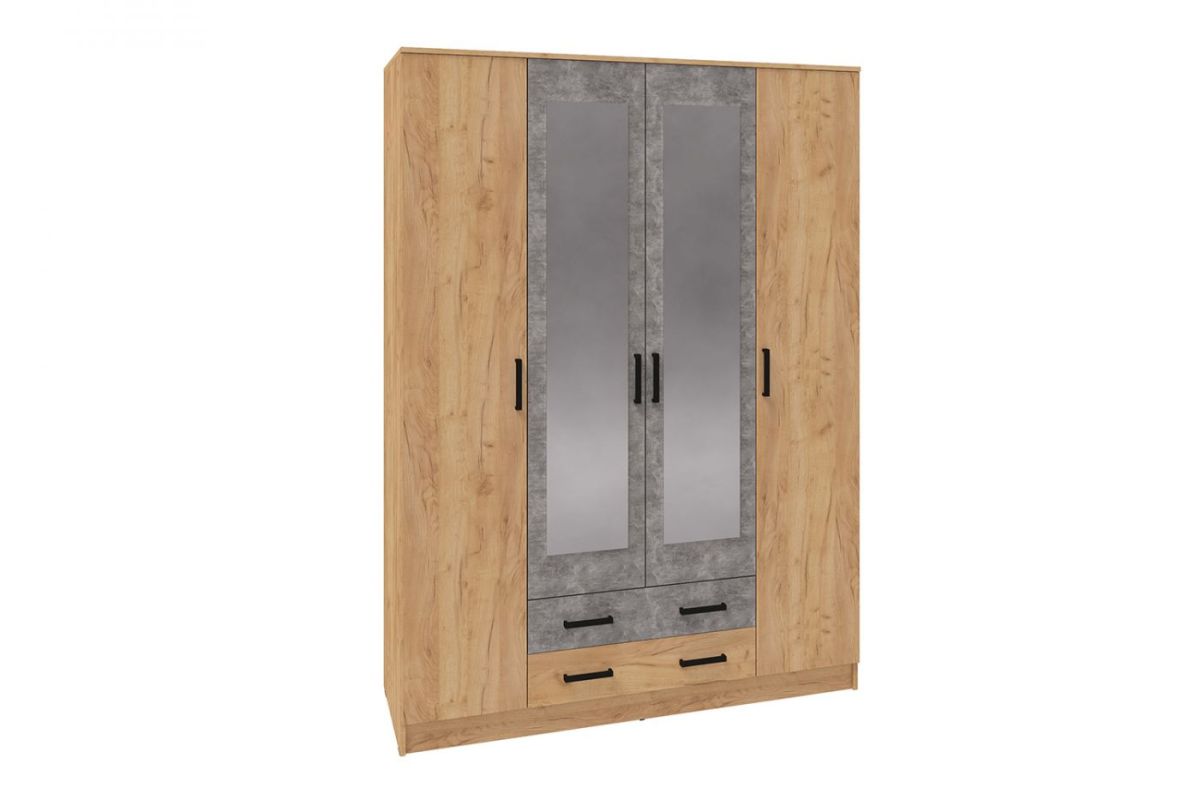 Модульная Спальня Асти (Дуб крафт золотой/Ателье светлое) | фото 3