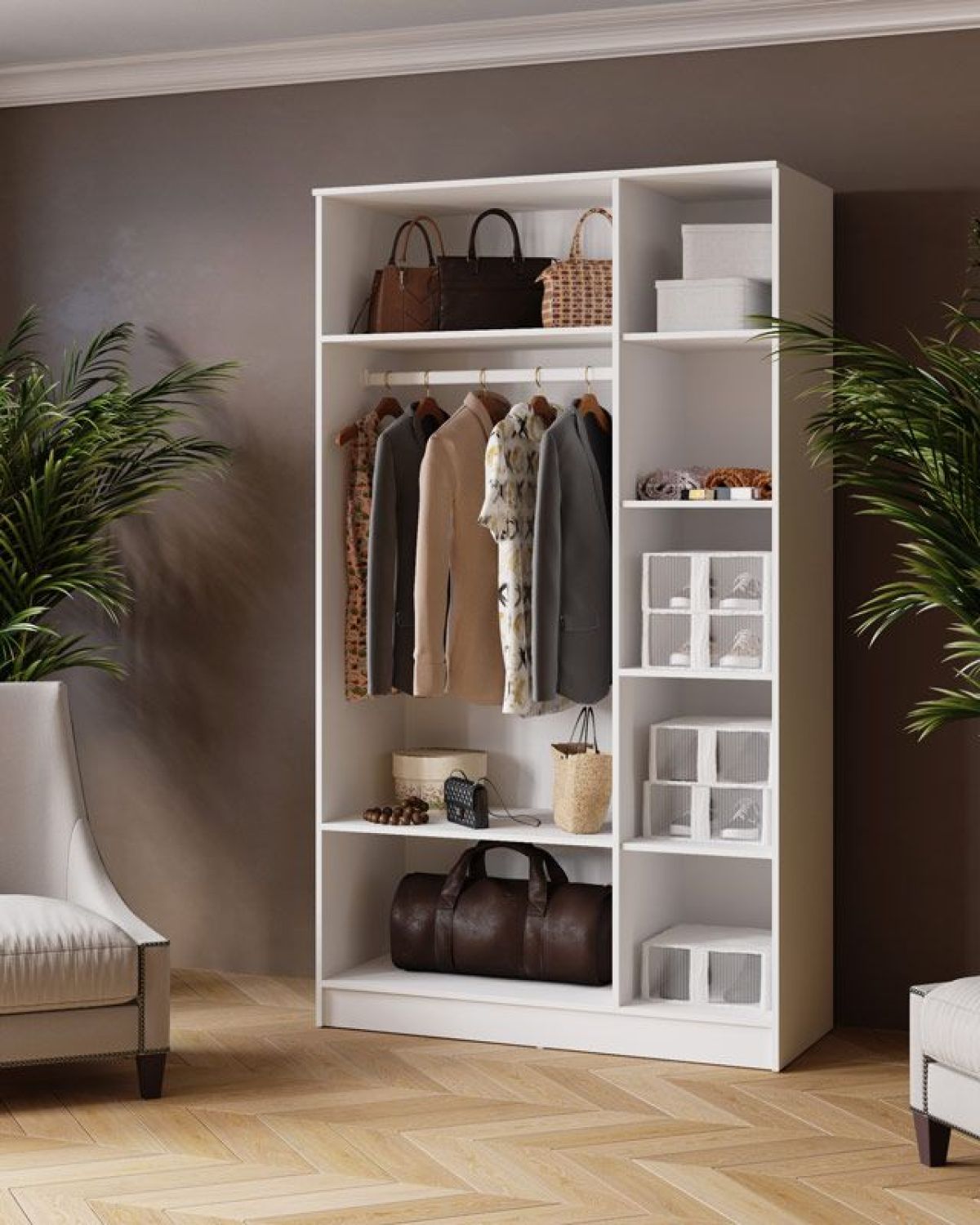 ЛАРС Шкаф комбинированный 1,2 с зеркалом Белый/Дуб крафт золотой | фото 2