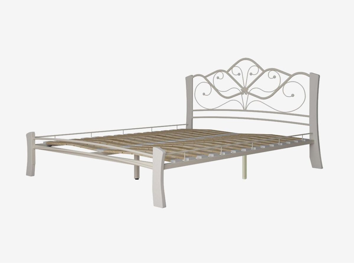 Кровать "Венера 4 Лайт" Белая (1400*2000) (ножки-белые) с коваными элементами | фото 2