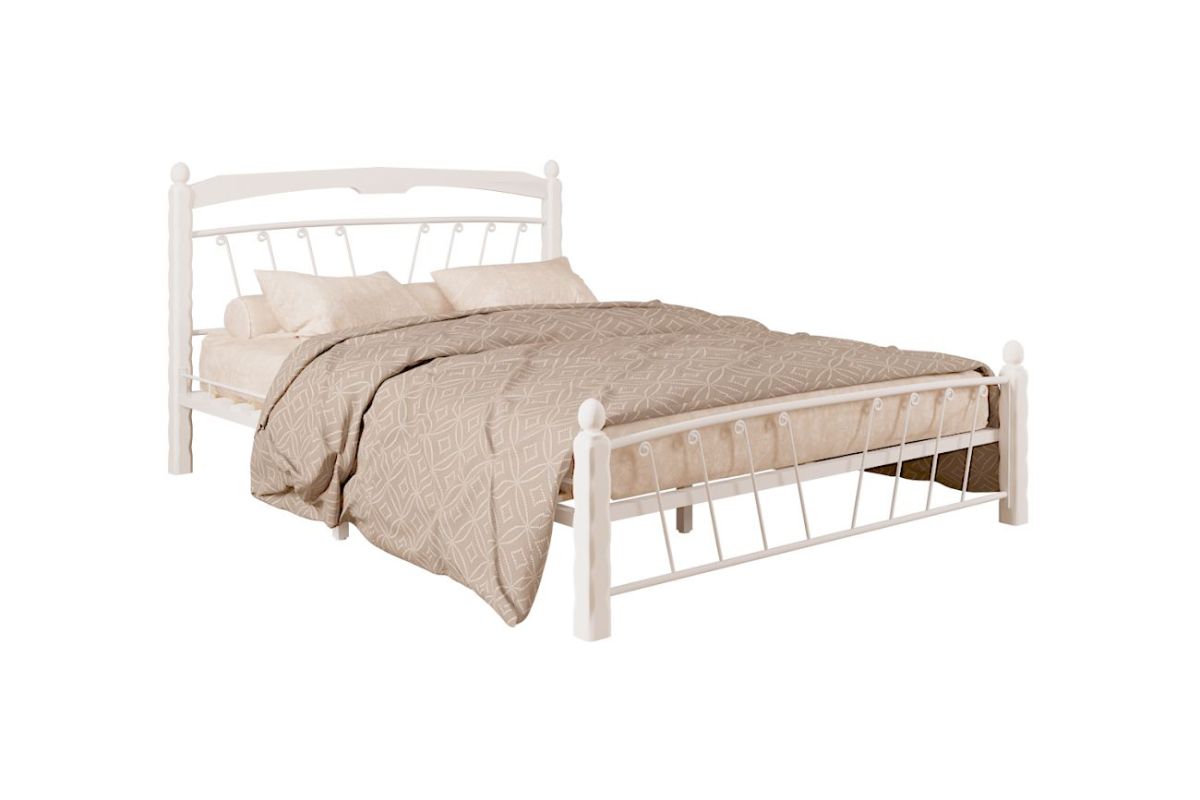 Кровать "Муза 1" КМД10  БЕЛАЯ (1600*2000) (ножки-белые) с коваными изделиями | фото 2