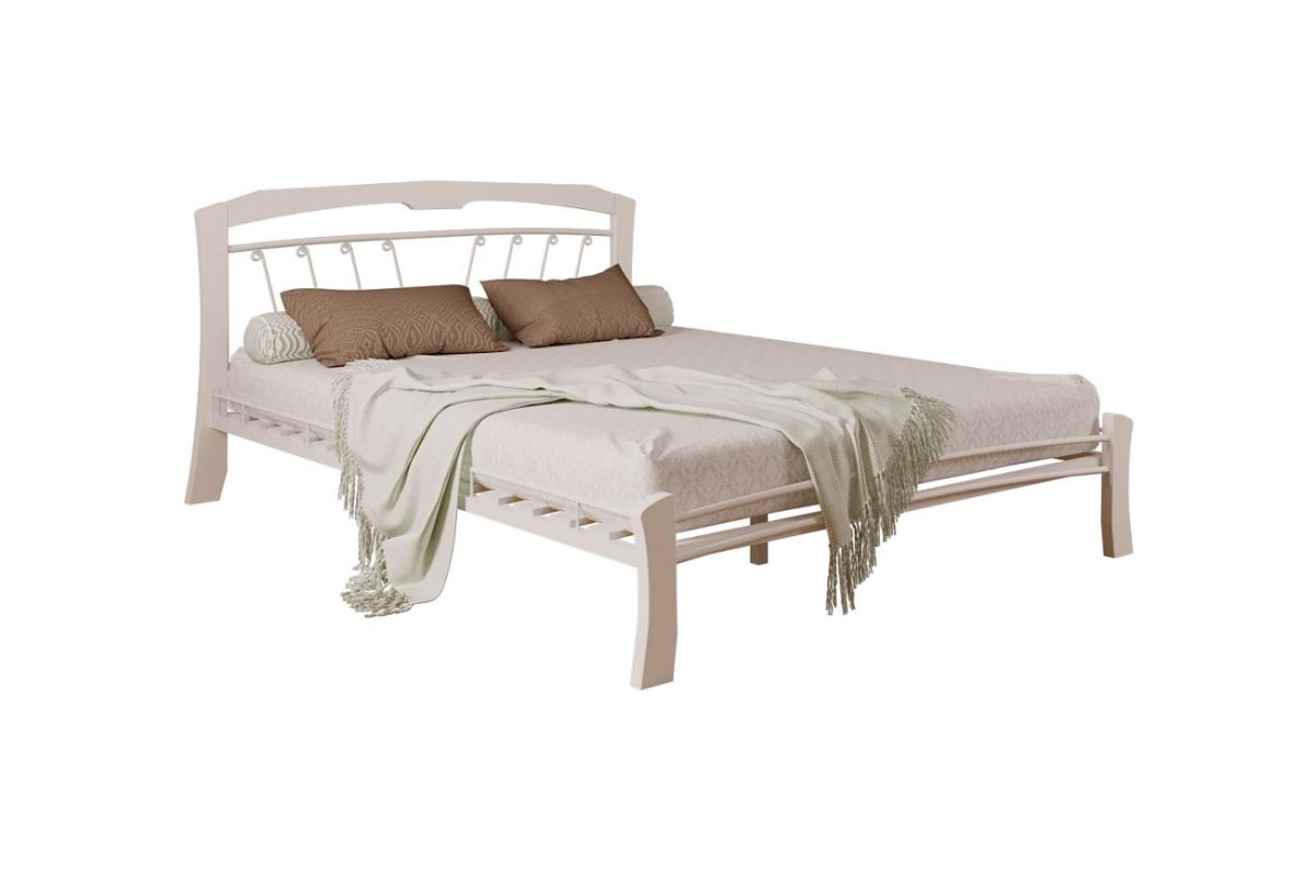 Кровать "Муза 4 Лайт" КМД9 Белая (1400*2000) (ножки-белые) с коваными изделиями | фото 2