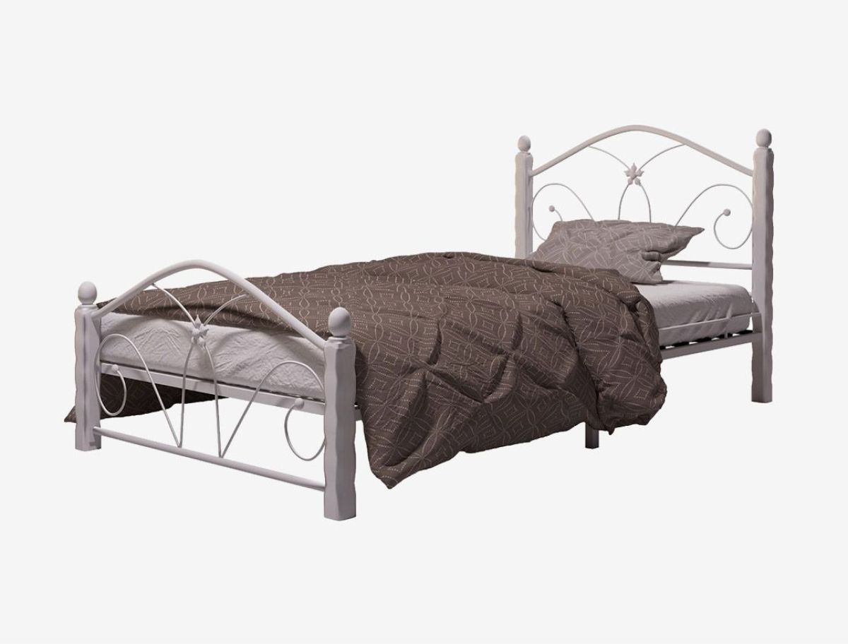 Кровать "Селена 1" Белая (900*2000) (ножки-белые) с коваными элементами | фото 2