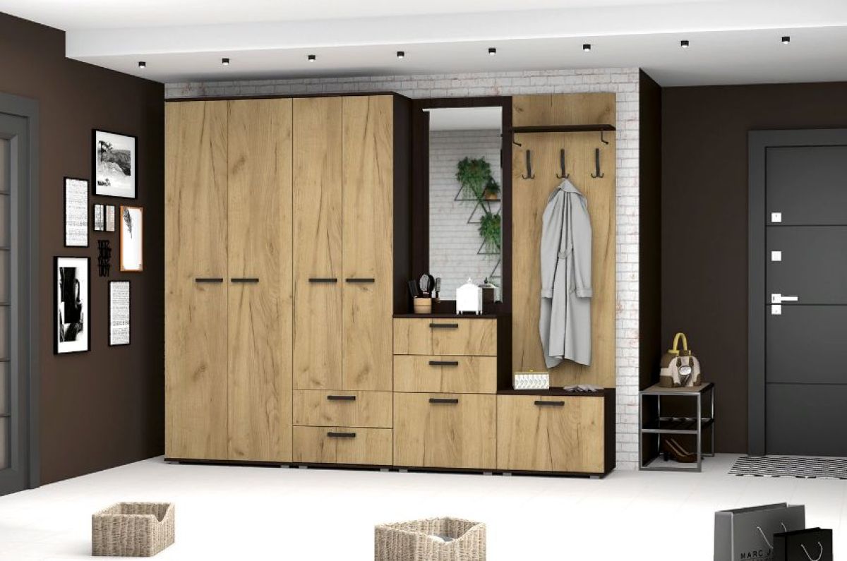 Прихожая Сафари Модуль ШЯ-2 Шкаф с ящиками (Венге/Дуб Крафт Золотой) | фото 3