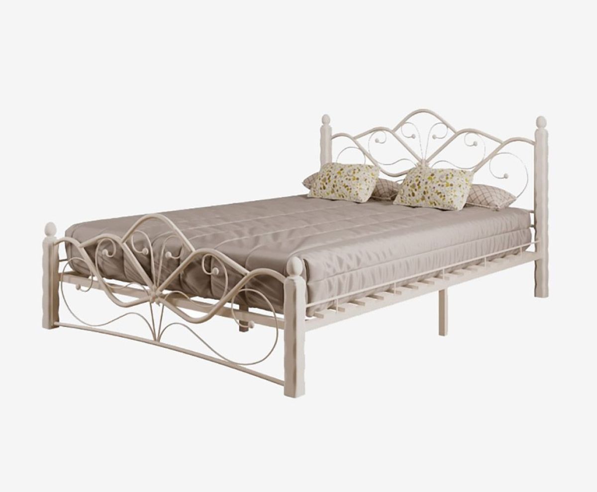 Кровать "Венера 1" КМД4.01 Белая (1400*2000) (ножки-белые) с коваными элементами | фото 2