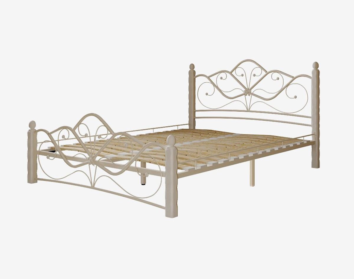 Кровать "Венера 1" КМД4.01 Белая (1400*2000) (ножки-белые) с коваными элементами | фото 3