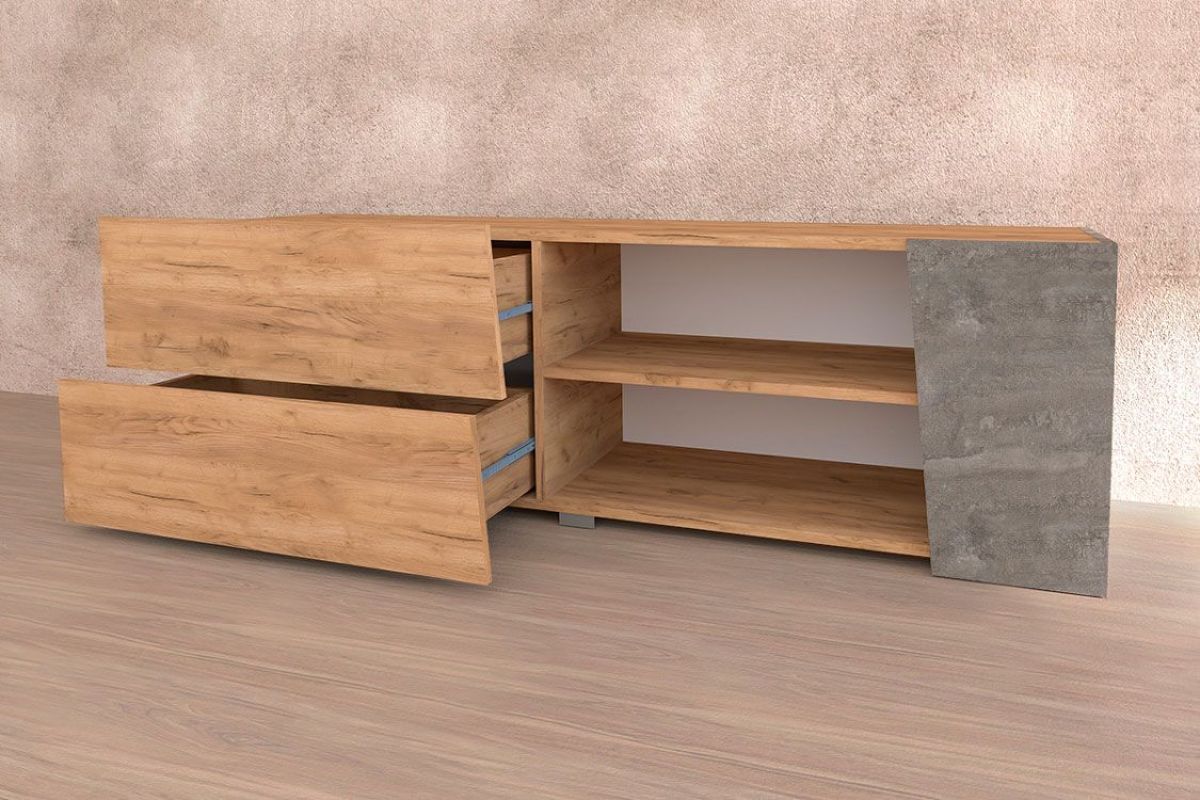 Модульная гостиная Аллегро-10 (дуб крафт золотой-камень темный) | фото 4