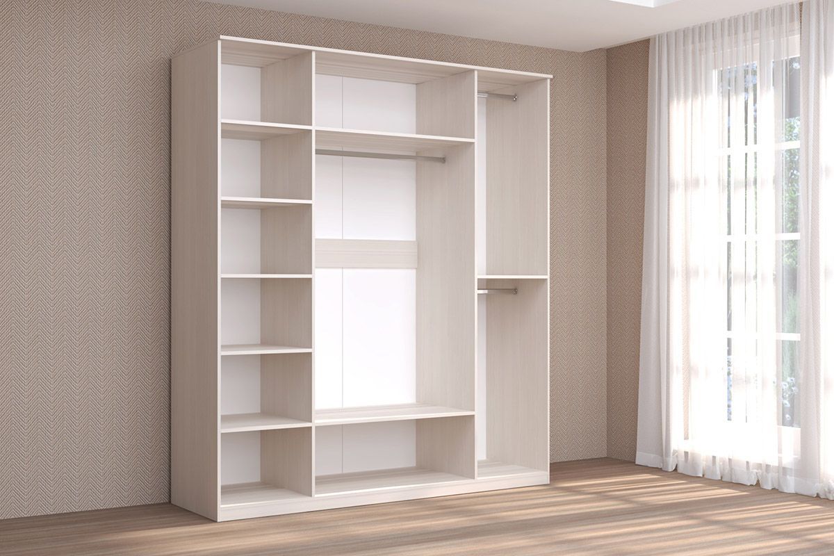 Кэт-4 Шкаф 4-х ств (4 дв глух) (МДФ Бодега белая/Экокожа Caiman белый) | фото 2