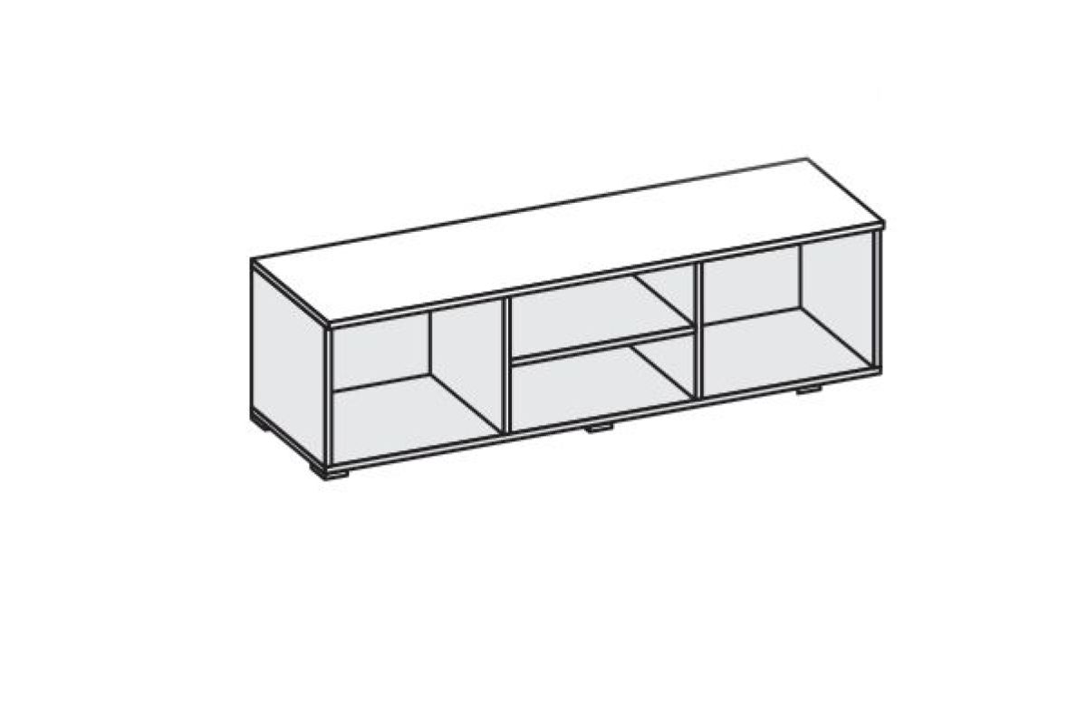 Тумба ТВ 1500 (ЛДСП Белый/Белый глянец) | фото 2