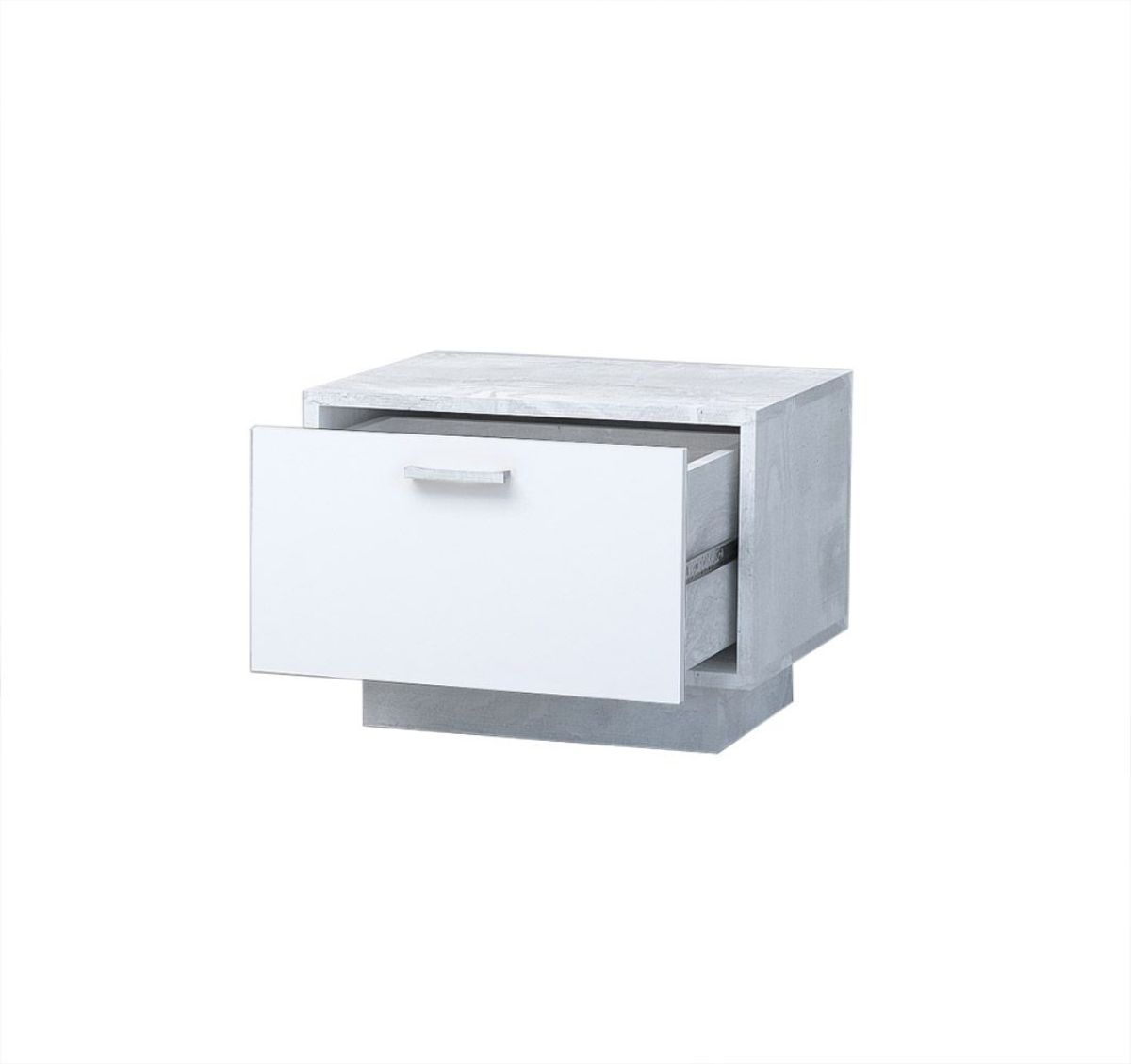 Эго Т-5 Тумба прикроватная (бетон светлый/белый глянец) цоколь | фото 2