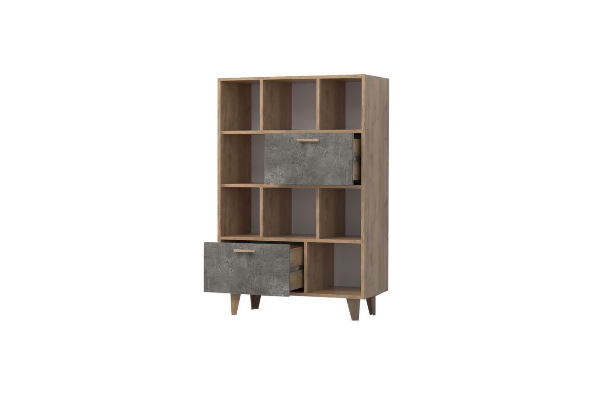 Эго К-1 Комод с 2мя ящ (дуб крафт золотой/камень темный) на ножках | фото 2