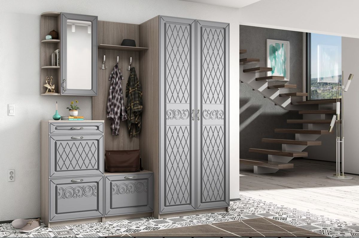 Модульная прихожая Париж  (ясень шимо свет/серый софт премиум) | фото 2