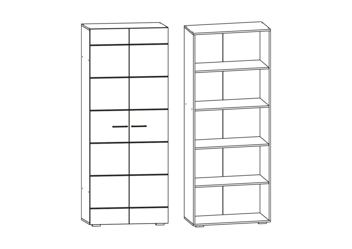 Фиеста №3 Шкаф с полками (Венге/Белый глянец) | фото 2