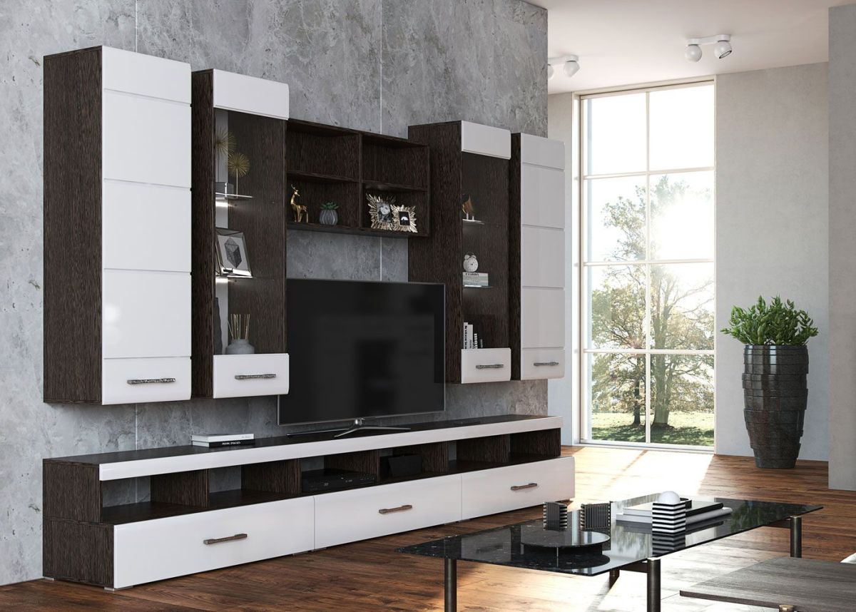 Модульная гостиная Фиеста (Венге/Белый глянец) | фото 2