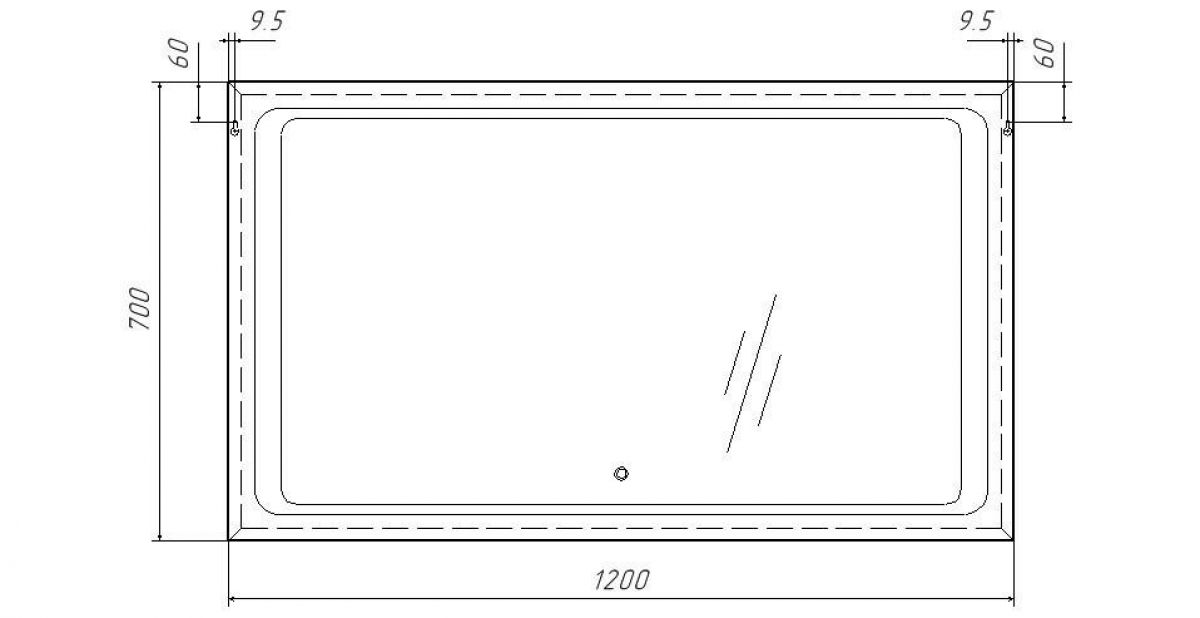 Зеркало Galaxy 120 alum с подсветкой Sansa (SG1010Z) | фото 7