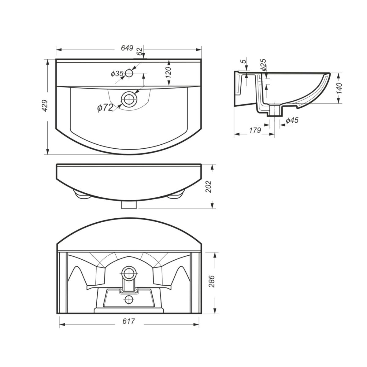 Умывальник мебельный "BEST 65" Sanita Luxe | фото 4