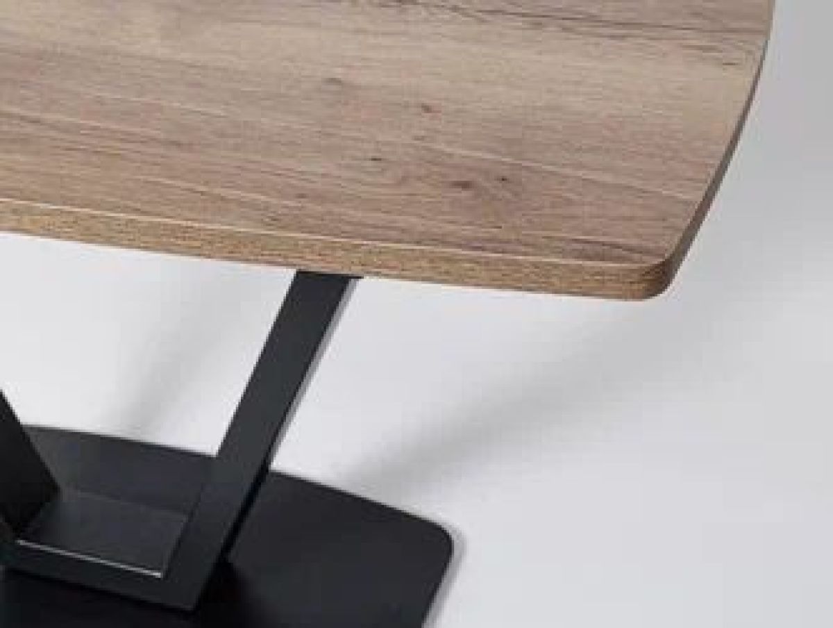 Стол Лотус раздвижной (ЛДСП) Дуб Галифакс Табак/Черный | фото 3