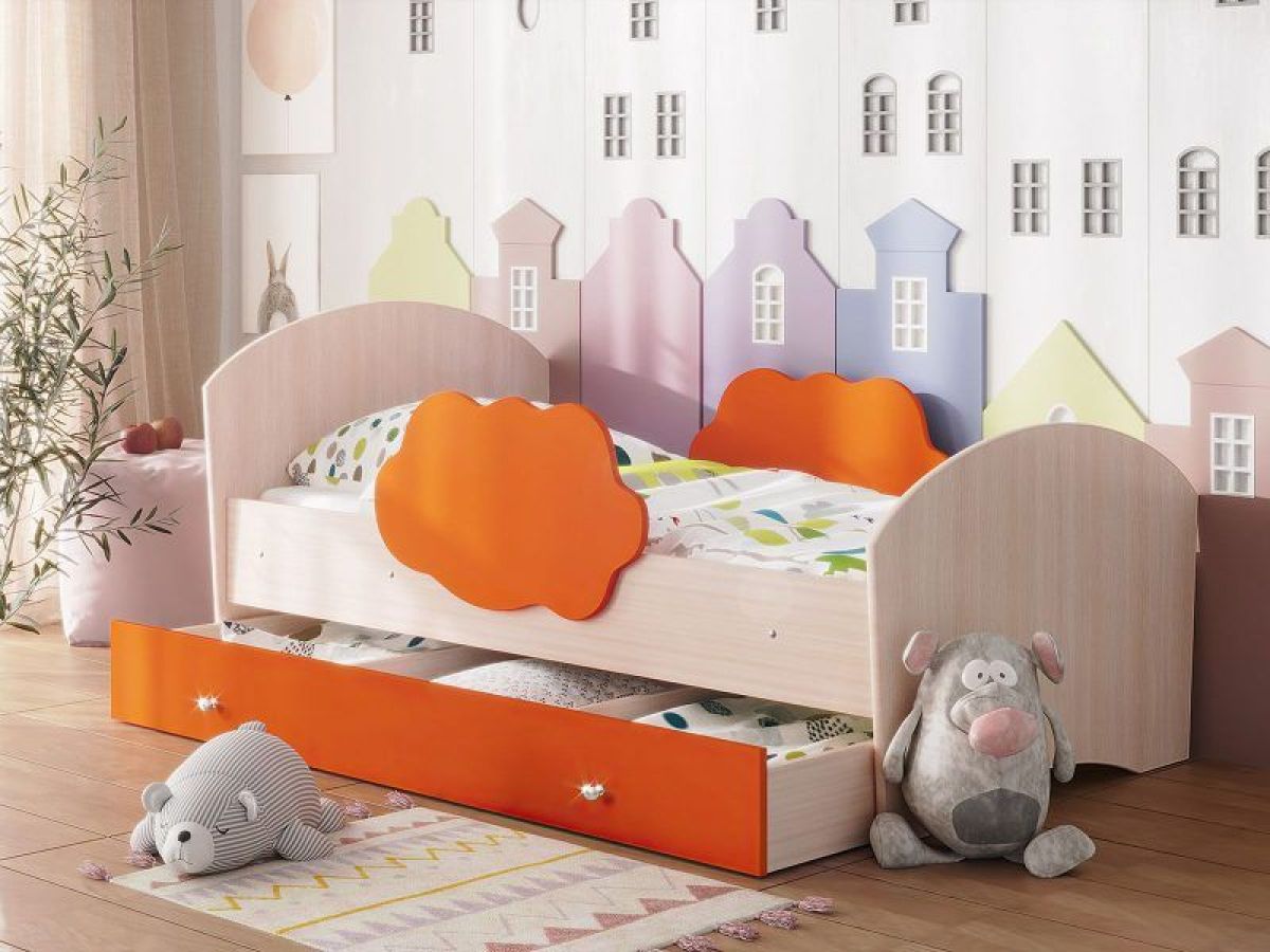 Кровать "Тучка" на щитах с бортиками + ящик | фото 2