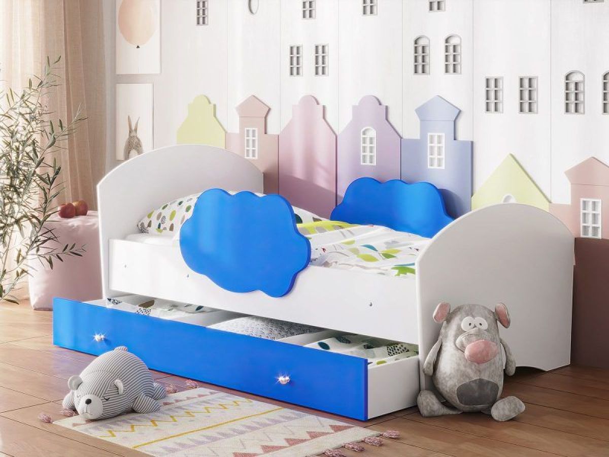 Кровать "Тучка" на щитах с бортиками + ящик | фото 14