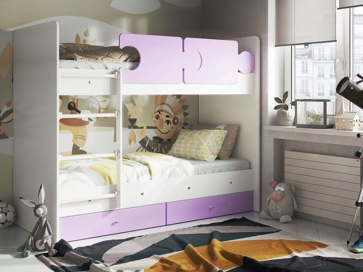 Кровать двухъярусная "Тетрис" (латы) с бортиками + ящики | фото 12