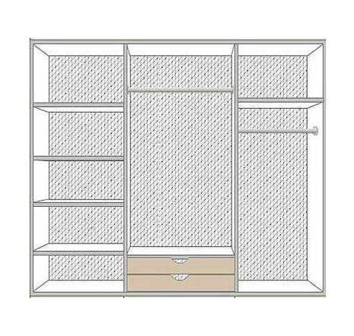 Шкаф 6-и дверный с зеркалами (01.146) Роза (беж) | фото 2