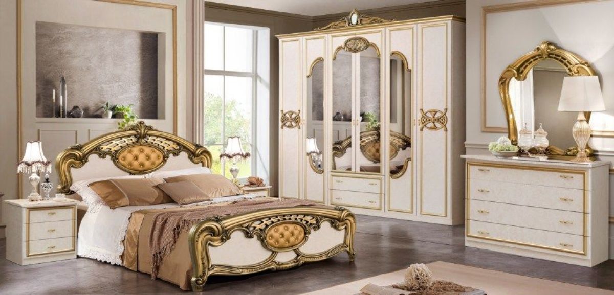 Кровать 2-х спальная 1400*2000 Ольга, без основания (03.114) беж/золото | фото 2