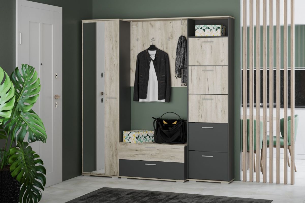 Тумба для обуви НМ 013.26 "Санти" (Антрацит/Крафт Серый) | фото 3