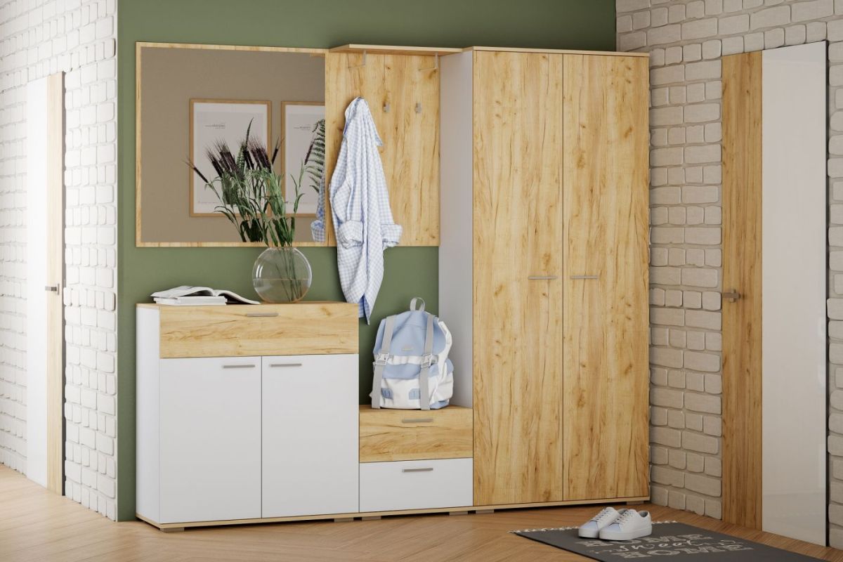 Тумба для обуви НМ 013.24 "Санти" (Белый/Крафт Золотой) | фото 3