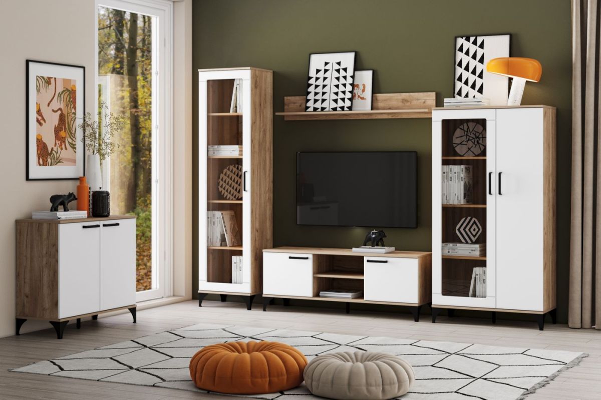 Шкаф комбинированный НМ 013.52 "Марсель" (Меренга/Дуб Крафт Табачный) | фото 3