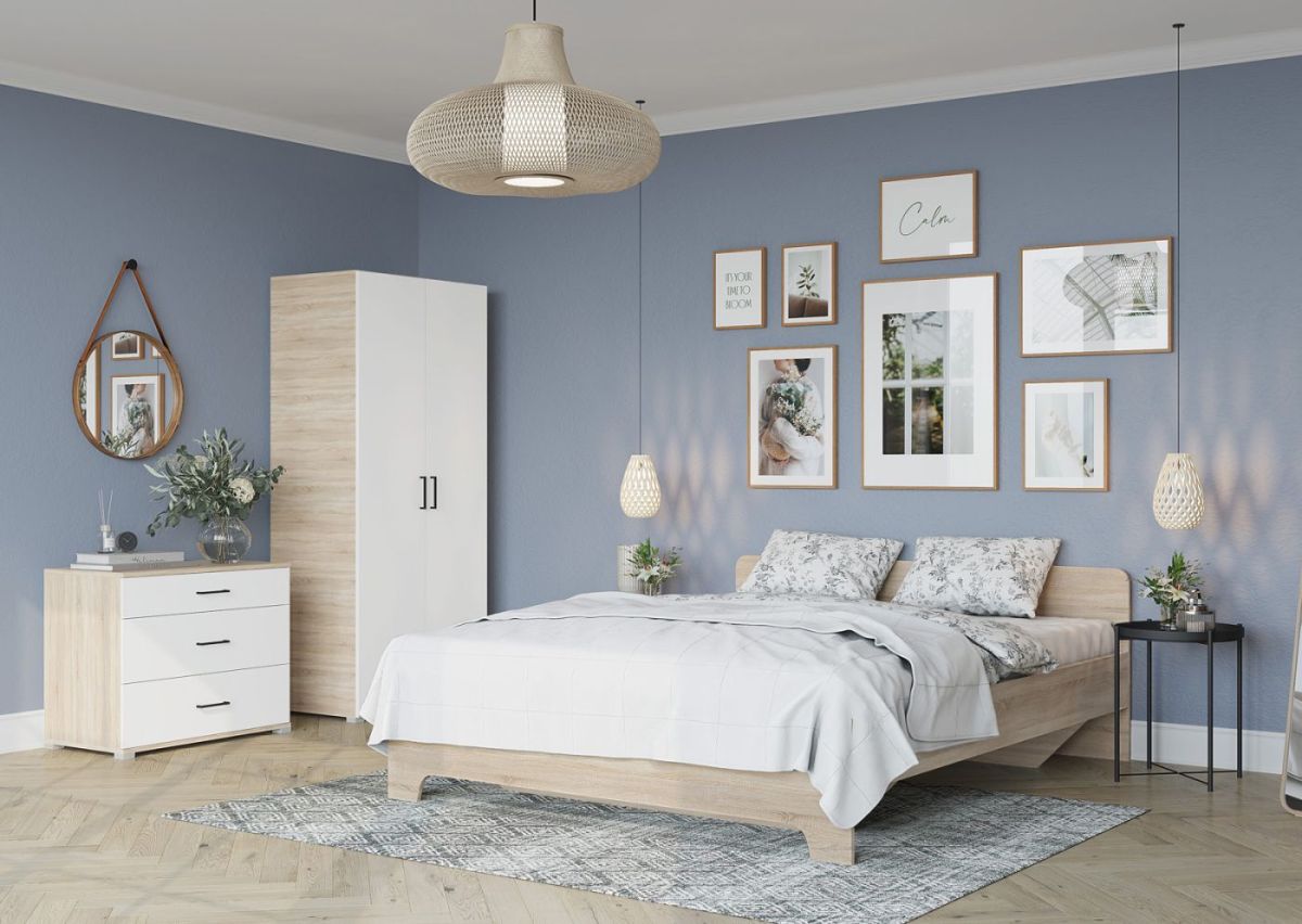 Шкаф 2-х створчатый VICTOR (Сонома/Белый) | фото 3