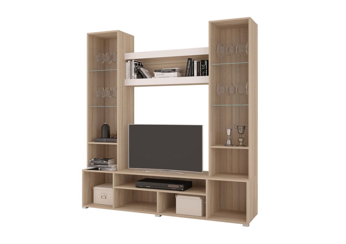 Стенка АНТАЛИЯ 2 (Сонома/Белый софт) | фото 2