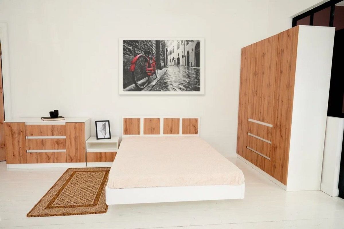 Спальный гарнитур Парус (Белый/Дуб Вотан) модульный | фото 27