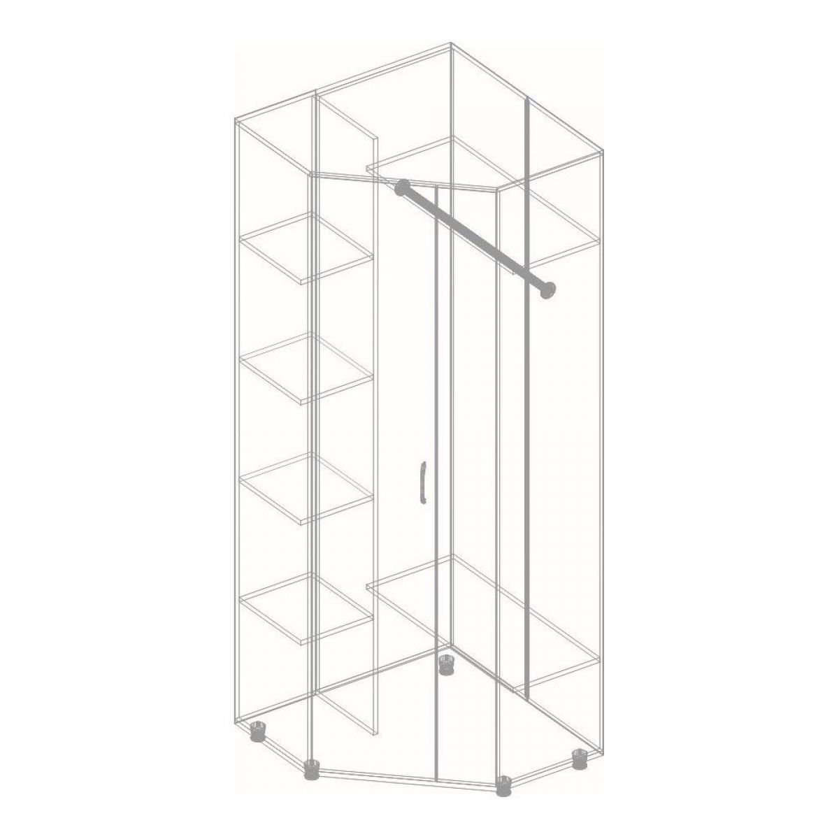 ГРАФ Шкаф угловой (темно серый) | фото 2