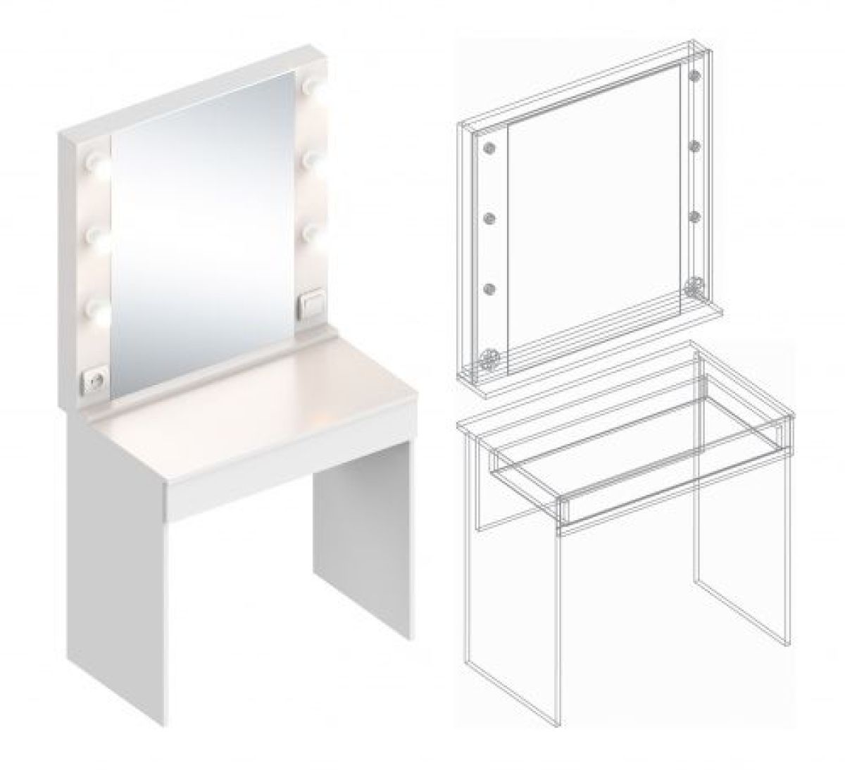 Стол гримерный (зеркало + стол) | фото 2