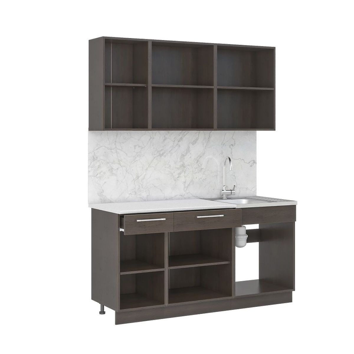 Кухонный гарнитур Маша-2 (1600) венге/дуб крафт белый-венге | фото 2