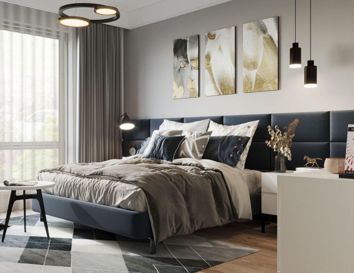 Мягкие панели ПРЯМОУГОЛЬНИКИ 30*60 (4 шт.) для спальни | фото 3