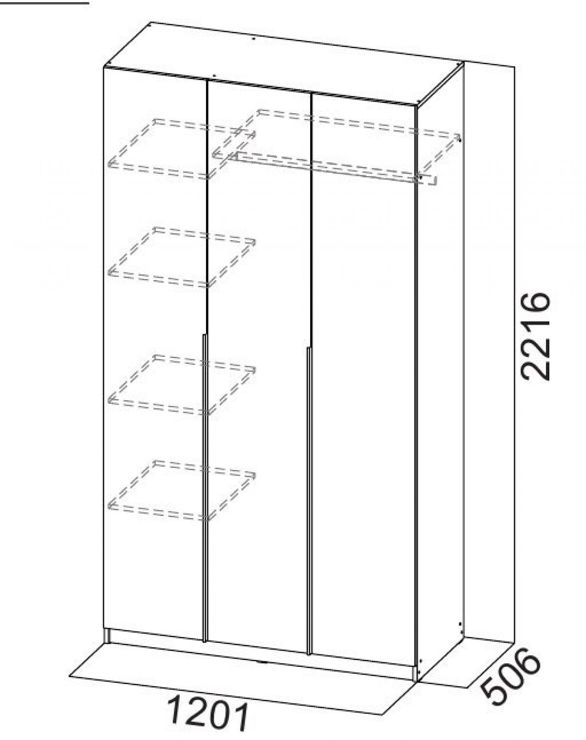 Шкаф ШК-5 (1200) Графит серый | фото 5
