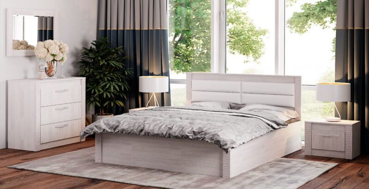 Спальня Монако (модульная) ясень белый/F12 | фото 33