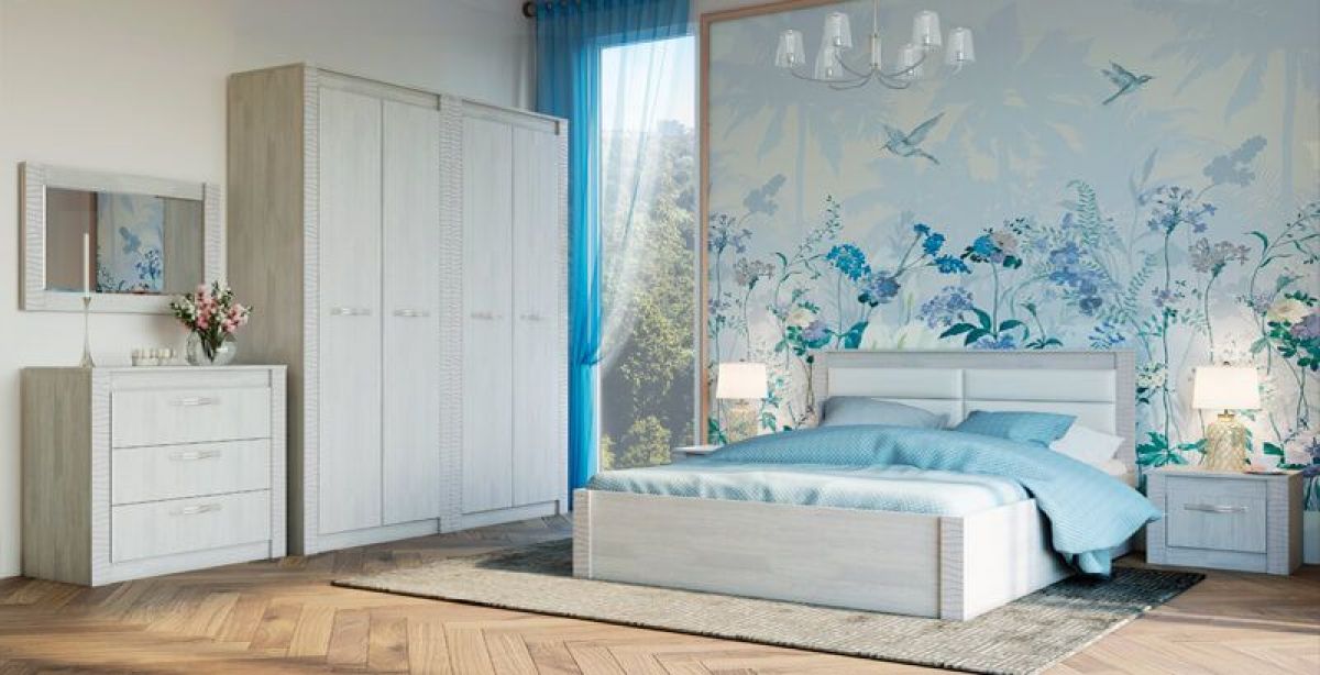 Спальня Монако (модульная) ясень белый/F12 | фото 32